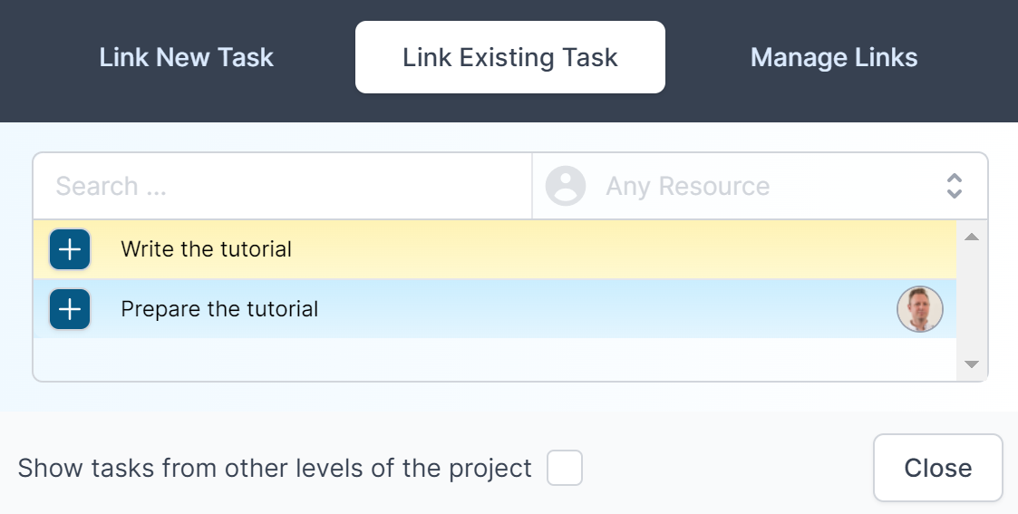 Link Existing Task